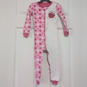 Pajama Pink Polka Dot Kids One Piece Size 3T